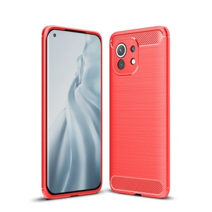 Xiaomi Mi 11 - Metall Carbon Look Gummi Hülle