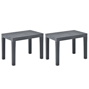 vidaXL, vidaXL Gartenbänke 2 Stk. Anthrazit Kunststoff, 