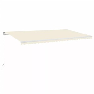 vidaXL, vidaXL Gelenkarmmarkise Einziehbar mit LED 600x350 cm Creme, vidaXL Markise Manuell Einziehbar mit LED 600x350 cm Creme