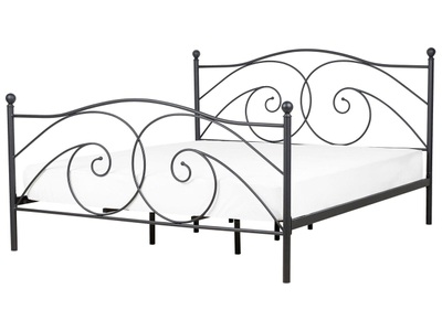 Beliani, Bett mit Lattenrost aus Metall Retro DINARD Bett mit Lattenrost aus Metall Retro DINARD, Beliani - Bett mit Lattenrost aus Stahl Retro DINARD, 180x200 cm, Schwarz