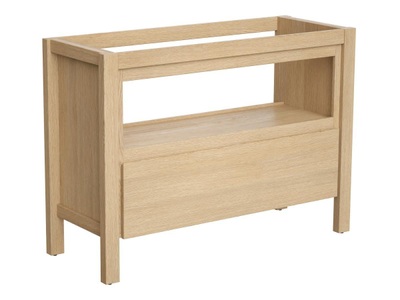 Vente-unique, Waschbeckenunterschrank mit Ablagefach - 120 cm - Eichenholzfurnier - COSMOTI Waschbeckenunterschrank mit Ablagefach - 120 cm - Eichenholzfurnier - COSMOTI, 