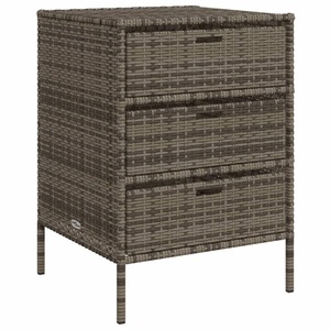 vidaXL, vidaXL Gartenschrank Grau 55x59x80 cm Poly Rattan, vidaXL Gartenschrank Grau 55x59x80 cm Poly Rattan