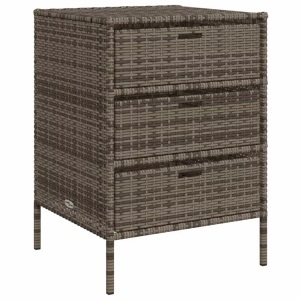 vidaXL, vidaXL Gartenschrank Grau 55x59x80 cm Poly Rattan, vidaXL Gartenschrank Grau 55x59x80 cm Poly Rattan