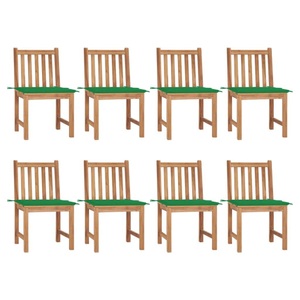 vidaXL, vidaXL Gartenstühle 8 Stk. mit Kissen Massivholz Teak, vidaXL Gartenstühle 8 Stk. mit Kissen Massivholz Teak