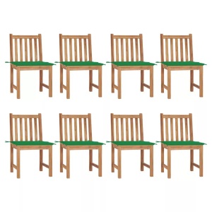 vidaXL, vidaXL Gartenstühle 8 Stk. mit Kissen Massivholz Teak, vidaXL Gartenstühle 8 Stk. mit Kissen Massivholz Teak