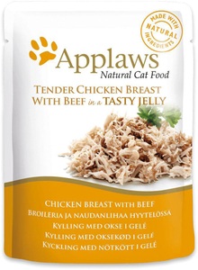 Applaws, Applaws Pouch in Jelly 16 x 70 g - Huhn mit Rind, Applaws Nassfutter mit Huhn und Rind in Gelee (70g)