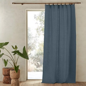 AM.PM, Vorhang Private Unisex Blau 140 X 260 cm, AM.PM - Vorhang Private aus vorgewaschenem Leinen mit Ringen, 140 X 260 cm, Blau