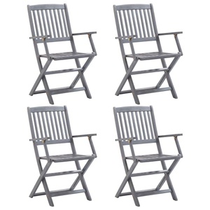 vidaXL, vidaXL Klappbare Gartenstühle 4 Stk. Massivholz Akazie, vidaXL Klappbare Gartenstühle 4 Stk. Massivholz Akazie