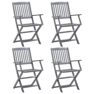 vidaXL, vidaXL Klappbare Gartenstühle 4 Stk. Massivholz Akazie, vidaXL Klappbare Gartenstühle 4 Stk. Massivholz Akazie