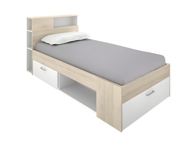 Vente-unique, Bett mit Stauraum Schubladen Naturfarben LEANDRE Bett mit Stauraum Schubladen Naturfarben LEANDRE