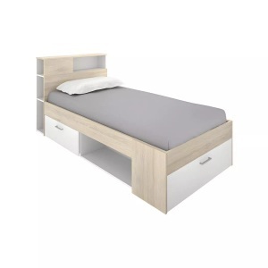 Vente-unique, Bett mit Stauraum Schubladen Naturfarben LEANDRE Bett mit Stauraum Schubladen Naturfarben LEANDRE
