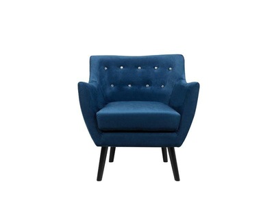 Beliani, Beliani Sessel Samtstoff marineblau DRAMMEN, Beliani - Sessel aus Samtstoff Glamourös DRAMMEN, One Size, Dunkelblau