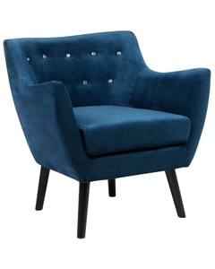 Beliani, Beliani Sessel Samtstoff marineblau DRAMMEN, Beliani - Sessel aus Samtstoff Glamourös DRAMMEN, One Size, Dunkelblau