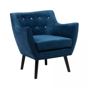 Beliani, Beliani Sessel Samtstoff marineblau DRAMMEN, Beliani - Sessel aus Samtstoff Glamourös DRAMMEN, One Size, Dunkelblau