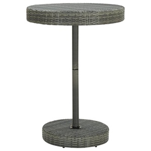 vidaXL, vidaXL Gartentisch Grau 75,5x106 cm Poly Rattan, vidaXL Gartentisch Grau 75,5x106 cm Poly Rattan