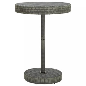 vidaXL, vidaXL Gartentisch Grau 75,5x106 cm Poly Rattan, vidaXL Gartentisch Grau 75,5x106 cm Poly Rattan