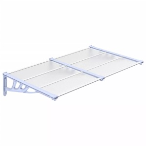 vidaXL, vidaXL Türvordach Grau und Transparent 152,5x90 cm Polycarbonat, vidaXL Türvordach Grau und Transparent 152,5x90 cm Polycarbonat
