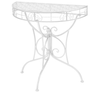 Diverse Hardware, Beistelltisch Vintage-Stil Halbrund Metall 72x36x74 cm Silber, vidaXL Beistelltisch Vintage-Stil Halbrund Metall 72x36x74 cm Silber