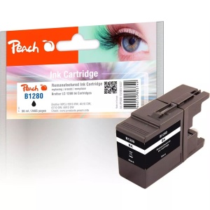Peach, Peach XL-Tintenpatrone schwarz kompatibel zu Brother LC-1280, LC-1280 bk, Peach B1280 XLBK Druckerpatrone XL bk ersetzt Brother LC-1280XLBK für z.B. Brother MFCJ 6710 DW, Brother MFCJ 5910 DW, Brother MFCJ 6510 DW