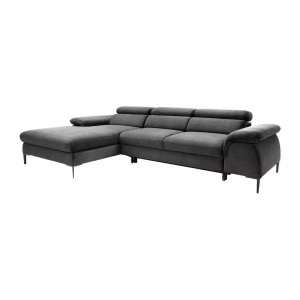Pascal Morabito, Ecksofa mit Schlaffunktion - Ecke links - Samt - Anthrazit - SEPINA Ecksofa mit Schlaffunktion - Ecke links - Samt - Anthrazit - SEPINA