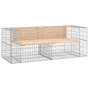 vidaXL, vidaXL Gartenbank aus Gabionen 184x71x65,5 cm Massivholz Kiefer