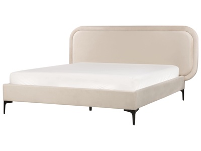 Beliani, Bett mit Lattenrost aus Samtstoff Modern SUZETTE Bett mit Lattenrost aus Samtstoff Modern SUZETTE