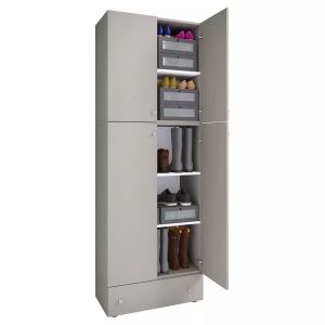 MID.YOU, MID.YOU Schuhschrank , Lona Xxl , Grau, Weiss , Kunststoff , 3 Fächer , 70x200x39 cm , melaminharzbeschichtet,Nachbildung , 000657007645, VCM - XXL Schuhschrank Kleiderschrank Schuhe Schrank Dielenschrank Lona 5f Schublade, 70 CM, Taubengrau