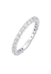 Elli, Ring Memoire Eternity Zirkonia Funkelnd 925 Silber Unisex Silber 52mm, Elli - Ring Memoire Eternity Zirkonia Funkelnd 925 Silber, 52mm, Silber