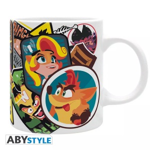 Accessory, Accessory - Kaffeebecher - Crash Brandicoot - Sticker Crash - 320 ml, Abystyle - Becher Subli Crash Brandicoot Charaktere, 32 cl