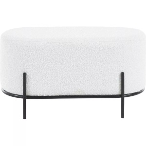 mutoni casual, Hocker Grovix weiss 80, SalesFever Polsterhocker, mit Design-Gestell aus schwarzem Metall