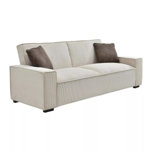 Vente-unique, Vente-unique - Sofa 3-Sitzer mit Schlaffunktion - Cord - Beige - SEKOTA, One Size