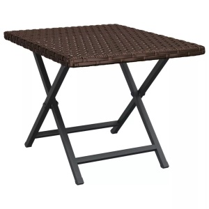 vidaXL, vidaXL Klapptisch Braun 45x35x32 cm Poly Rattan, vidaXL Klapptisch Braun 45x35x32 cm Poly Rattan