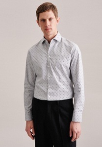 Seidensticker, Business Hemd Shaped Fit Langarm Druck Herren Taubengrau 42, 