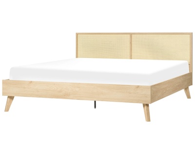 Beliani, Bett mit Lattenrost aus Faserplatte Boho MONPAZIER Bett mit Lattenrost aus Faserplatte Boho MONPAZIER
