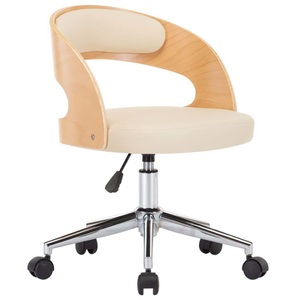 Diverse Hardware, Esszimmerstuhl Drehbar Creme Bugholz und Kunstleder, 