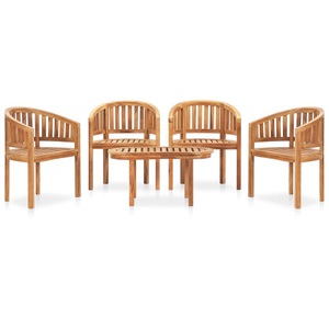 vidaXL, vidaXL 5-tlg. Garten-Lounge-Set Massivholz Teak, vidaXL 5-tlg. Garten-Lounge-Set Massivholz Teak