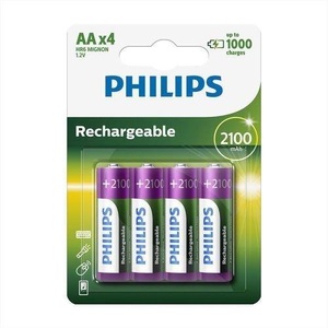 Philips, Batteries type AA Philips R6B4B260/10, Philips Akku »Akku Rechargeable AA 4 Stück«, 2600 mAh