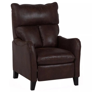Beliani, Beliani Sessel Kunstleder braun verstellbar ROYSTON, Beliani - Sessel aus Kunstleder Retro ROYSTON, One Size, Erdbraun