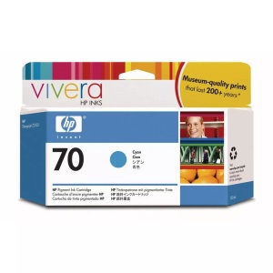 Hp, HP 70 Cyan DesignJet Druckerpatrone, 130 ml, Hewlett Packard Tintenpatrone, blau, No.70, C9452A, (130ml)