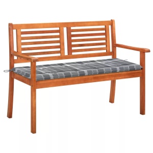 vidaXL, vidaXL 2-Sitzer-Gartenbank mit Auflage 120 cm Massivholz Eukalyptus, vidaXL 2-Sitzer-Gartenbank mit Auflage 120 cm Massivholz Eukalyptus
