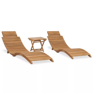 vidaXL, vidaXL 3-tlg. Garten-Lounge-Set Klappbar Massivholz Teak