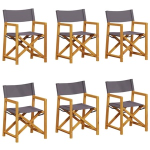 vidaXL, vidaXL Klappbare Gartenstühle 6 Stk. Dunkelgrau Stoff