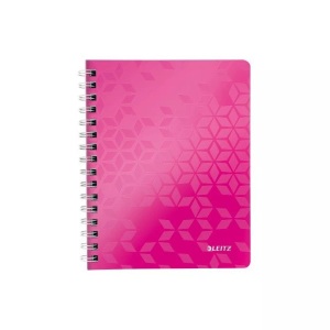 Leitz, LEITZ Spiralbuch WOW PP A5 46390023 pink 80 Blatt, Leitz Spiralbuch WOW, PP, A5, pink metallic, 4639-00-23, (80 Blatt)