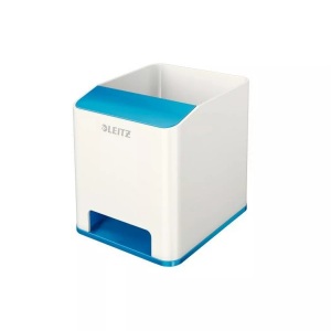 Leitz, Leitz Stiftehalter Wow Sound Duo Color, Leitz WOW Sound Stiftehalter Duo Colour Weiß, Blau 9 x 10 x 10,1 cm
