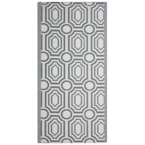 Beliani, Beliani Outdoor Teppich dunkelgrau 90 x 180 cm zweiseitig BIDAR, Beliani - Teppich aus Polypropylen Modern BIDAR, 180cm, Spacegrau