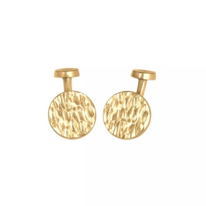 Kuzzoi, Manschettenknopf Plättchen Rund Gehämmert Struktur 925 Silber Unisex ONE SIZE, 