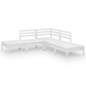 vidaXL, vidaXL 5-tlg. Garten-Lounge-Set Massivholz Kiefer Weiß