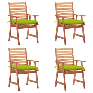 vidaXL, vidaXL Garten-Essstühle 4 Stk. mit Kissen Massivholz Akazie, vidaXL Garten-Essstühle 4 Stk. mit Kissen Massivholz Akazie