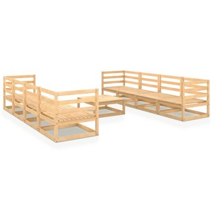 vidaXL, vidaXL 9-tlg. Garten-Lounge-Set Massivholz Kiefer, vidaXL 9-tlg. Garten-Lounge-Set Massivholz Kiefer