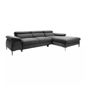 Pascal Morabito, Ecksofa mit Schlaffunktion - Ecke rechts - Samt - Anthrazit - SEPINA von Ecksofa mit Schlaffunktion - Ecke rechts - Samt - Anthrazit - SEPINA von PASCAL MORABITO